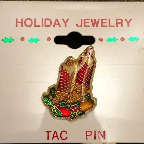 Christmas Candles Holiday Tac Pin NOC - Picture 1 of 4